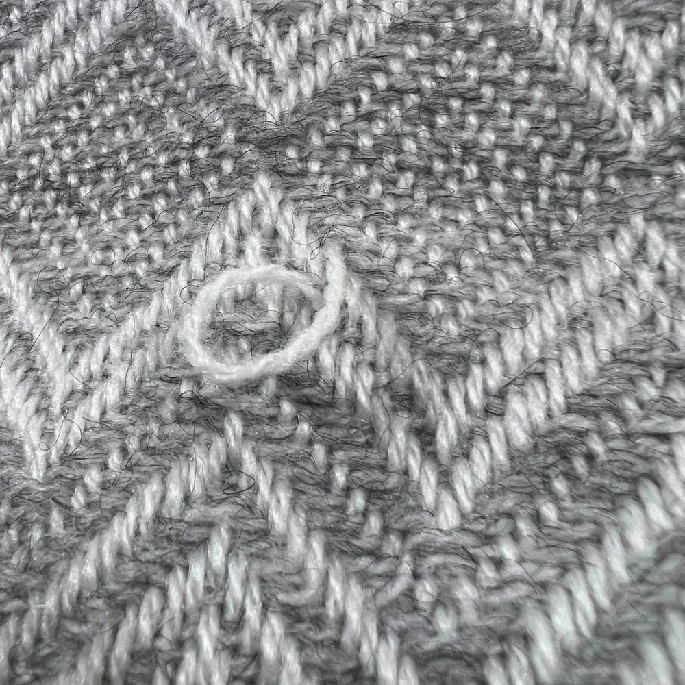 TINKUY PERU Scarf Unisex OS Grey 100% Alpaca Geometric Diamond Fringe